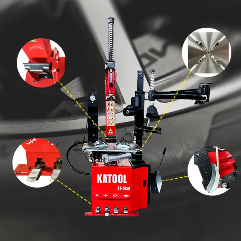 Katool KT-T850 Tilt-Arm Wheel Clamp Tire Changer Machine Features View