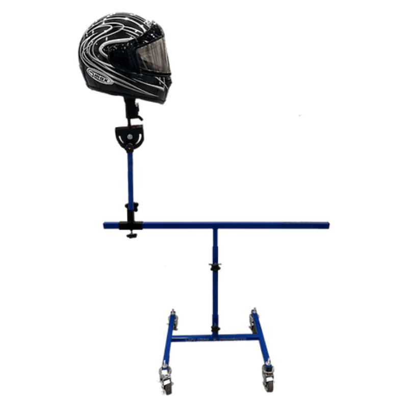 Lift King MCPSP Motorcycle Paint Stand Package stand with helmet view