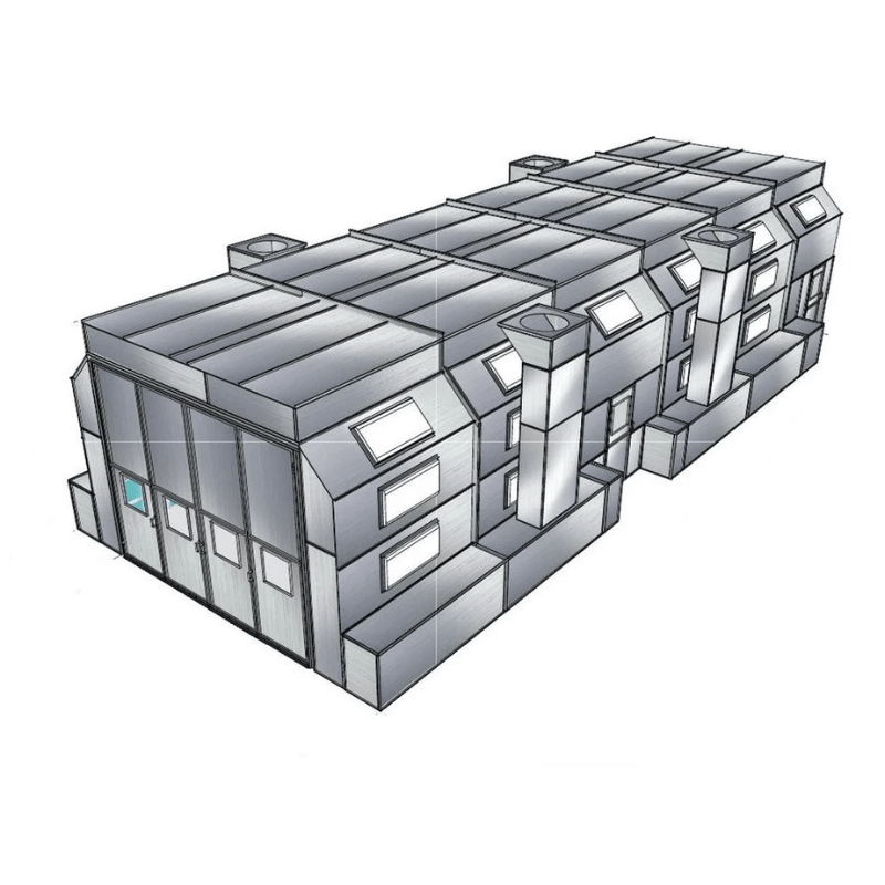 PBTSDD161754 Side Down Draft Paint Booth for Trucks Side View