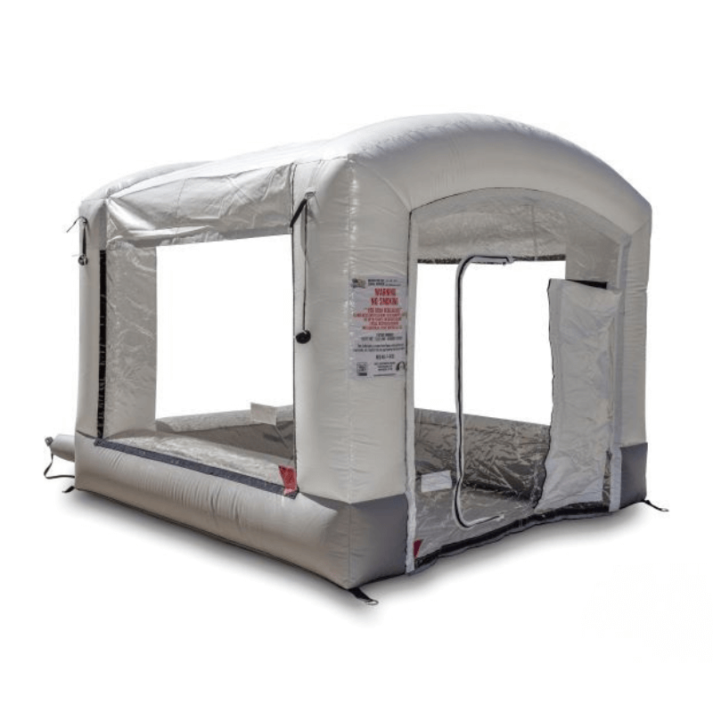 MES10X10HDLT 10×10 Portable Paint Booth by MES Semi Side View