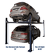 MS-8000-XLT 8000lb 4 Post Storage Car Lift Back View with Dimensions
