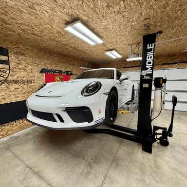 Ideal MSC 6KLP Mobile Single Post Lift with White car lifting Black Color Lift
