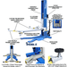 Ideal MSC 6KLP Mobile Single Post Lift Parts and Sides View