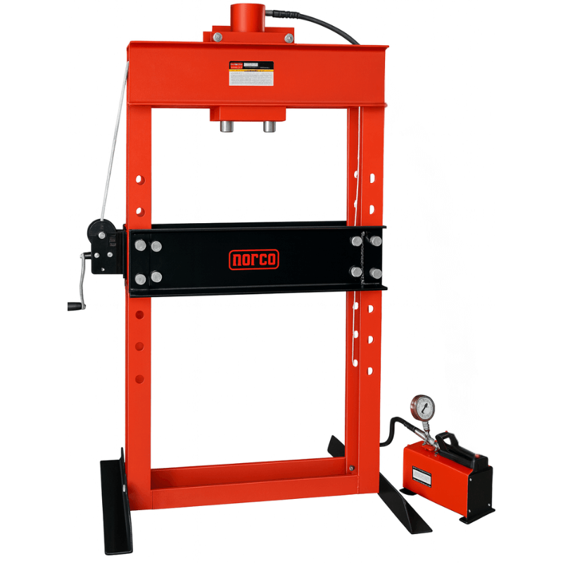 Norco 78077 50 Ton Capacity Air Hydraulic Pump Operated Shop Press w/ 13 1/4" Stroke