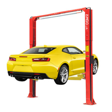 OH-9, 9000 lb 2 Post Car Lift by Amgo - With Car Side View