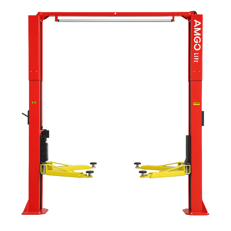 OH-9 2 Post Car Lift by Amgo Front View with No Car