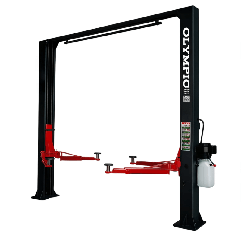 Olympic 2PCF-9 9,000 lb. 2-Post Clear Floor Lift Front View