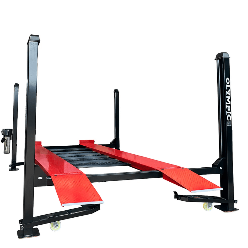 HDMBL-9 9,000 lb. Extra-Wide Portable Boat Trailer 4 Post Lift Semi side View