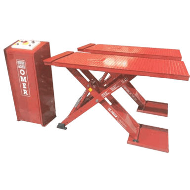 Omer MINI 30 6,600lb Mid Rise Scissor Lift side View with control Panel