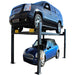 Atlas 408SL 4 Post Lift + (2) ProJack35 Sliding Jack Combo Front View