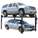 Atlas Garage PRO8000 4 Post Lift + (2) ProJack35 Sliding Jack Combo - Left Side View