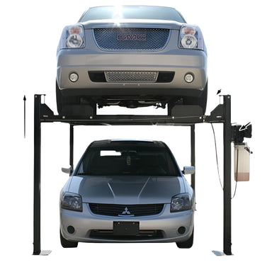 Atlas Garage PRO8000 4 Post Lift + (2) ProJack35 Sliding Jack Combo  - Front View