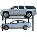 Atlas Garage PRO8000 4 Post Lift + (2) ProJack35 Sliding Jack Combo - Side View