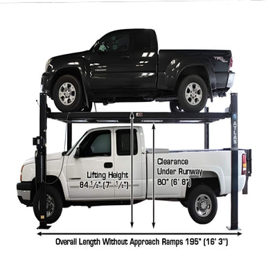 Atlas Garage Pro 8000EXT L 8,000lb Side View with Cars