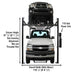 Atlas Garage Pro 8000EXT L 8,000lb 4 Post Vehicle Storage Lift - Extra Tall & Long Front View with Cars