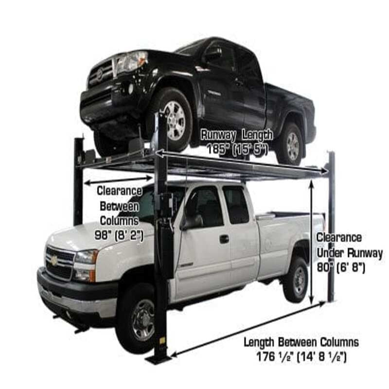 Atlas Pro8000EXT-L 8,000 lb Parking Lift - Side View