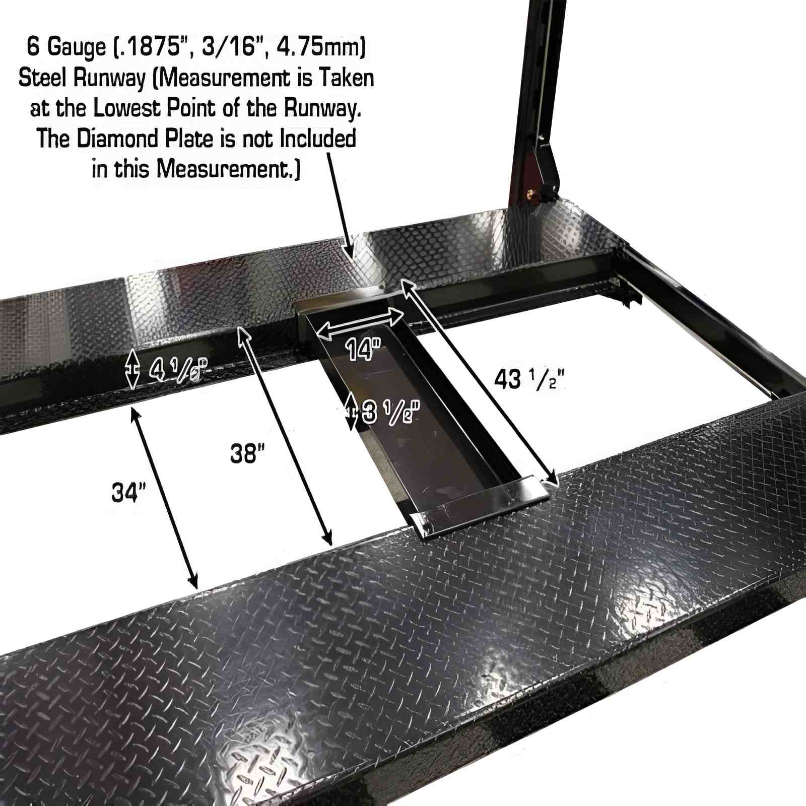 Atlas PRO8000EXT-L 4 Post Lift + (2) RJ35 Sliding Jacks Combo - Center View