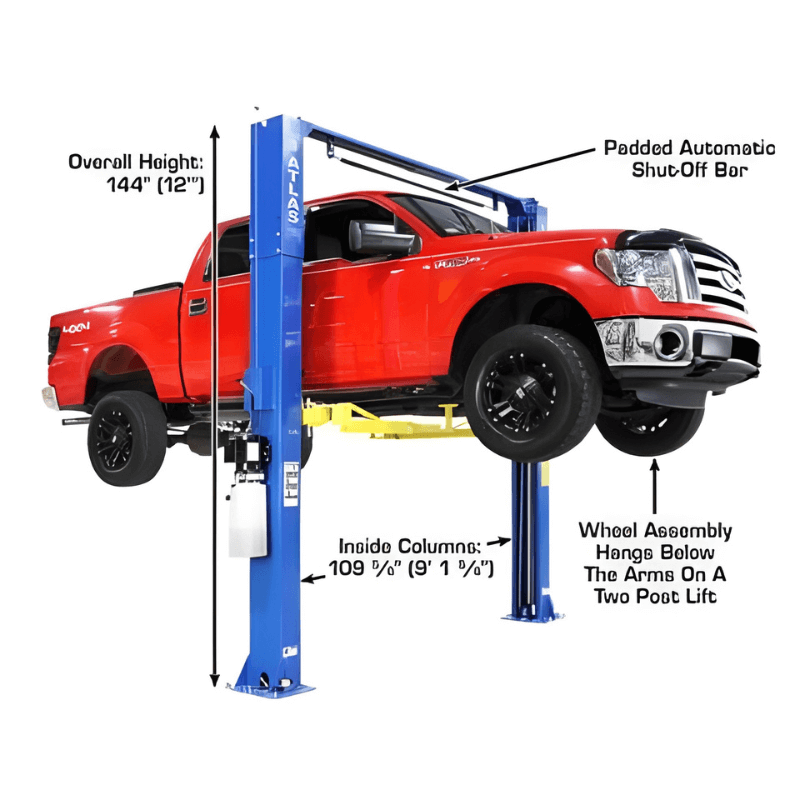 PRO 9D 9,000 lb Overhead 2-Post Lift Side View