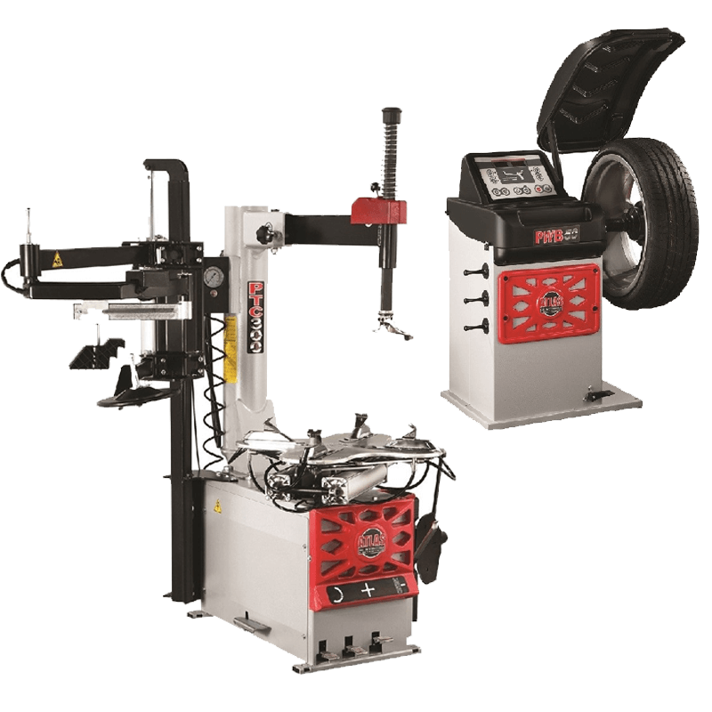 PTC300 Tire Changer With PWB50 Wheel Balancer by Atlas - Front View