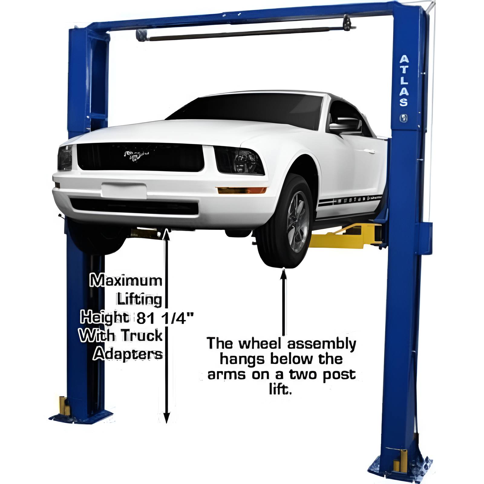 Atlas PV10PX 10,000 lb Overhead 2-Post Lift Front View
