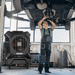 Portacool Apex™ 2000 Portable Evaporative Cooler In Use in Auto Shop View