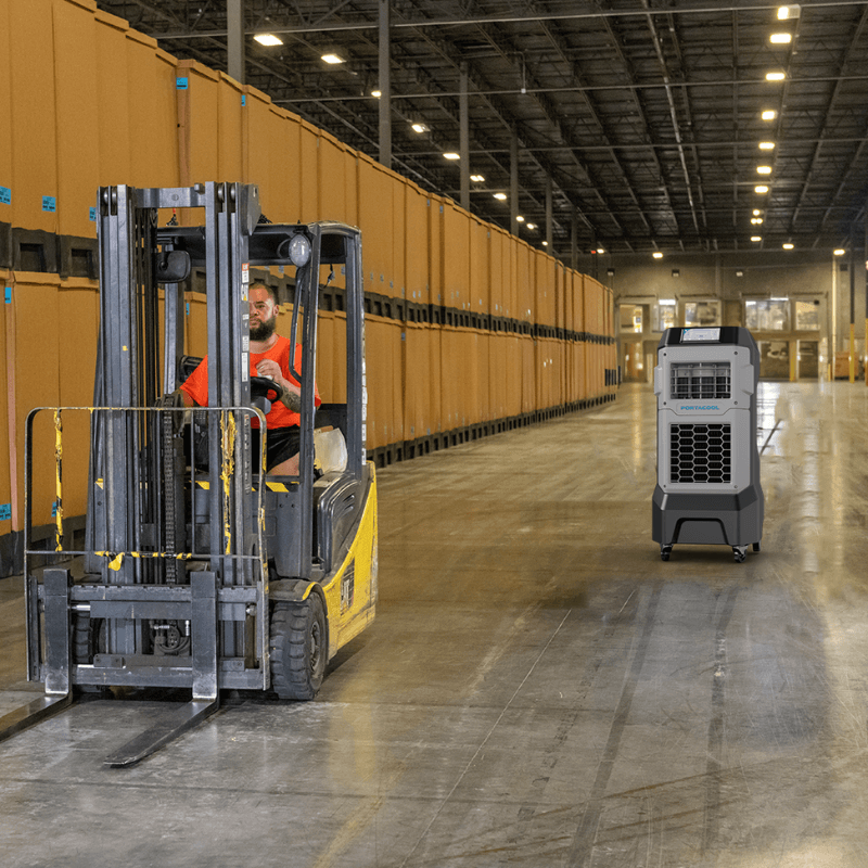 Portacool Apex™ 500 Compact Evaporative Cooler Using in the Warehouse View