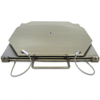 QSP 25-129 4500lbs Stainless Steel Turn Plates with Handles Front View