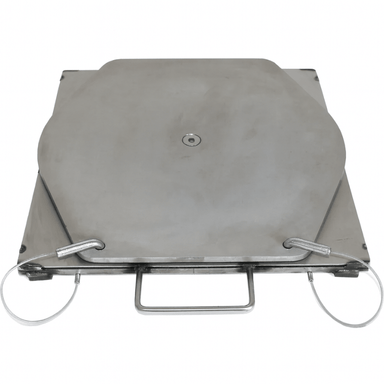 QSP 25-130 Stainless Steel Medium-Duty Turn Plates with handles Front View