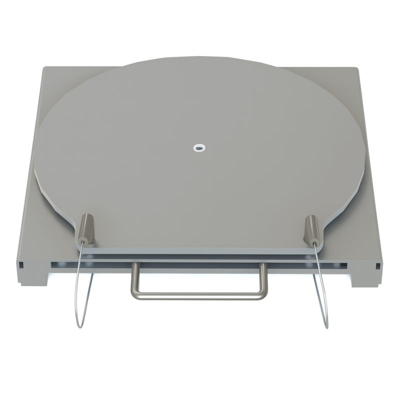 QSP 25-152-SS 4500lbs Stainless Steel Turn Plates with Handles Front View