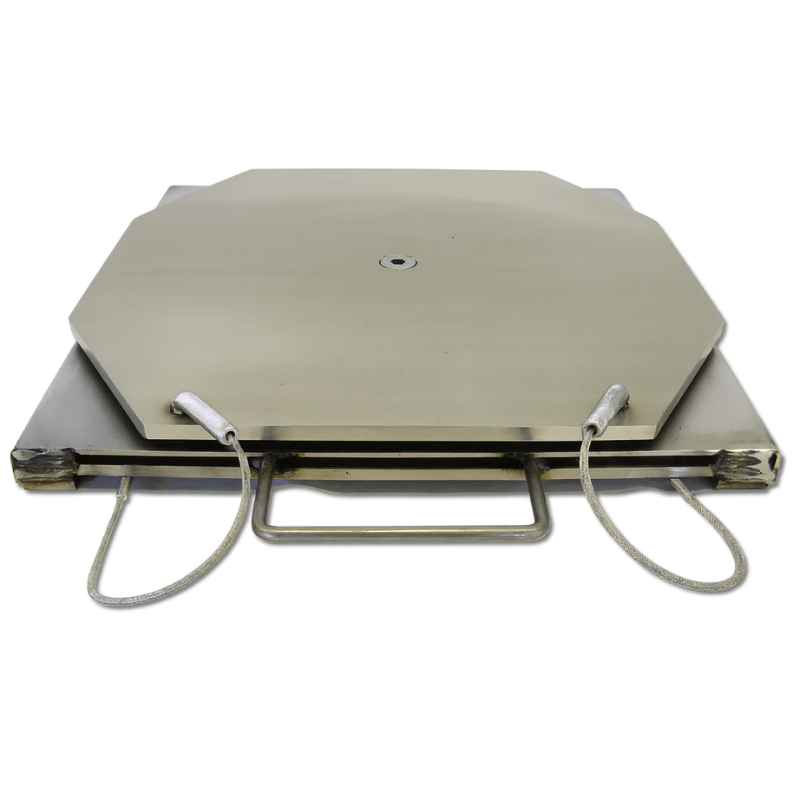 89700 4500lbs Capacity Stainless Steel Turn Plate with Handle by QSP Front View