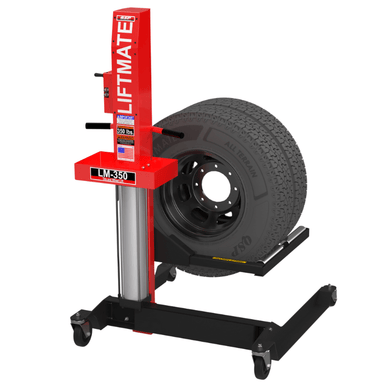 QSP LM-350 Air Operated Wheel Lift – 350 lb Capacity Front View with Wheel