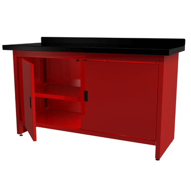 QSP WB-200-30 Enclosed Cabinet Work Bench front View by Quality Stainless Products