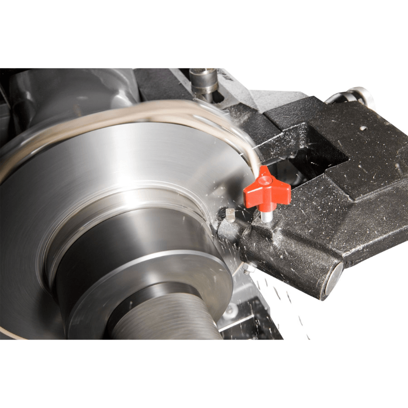 Ranger RL-8500 Combination Brake Lathe with Bench - Machine Turning View
