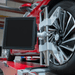 R1075 Wheel Alignment System Showing Screen and Wheel