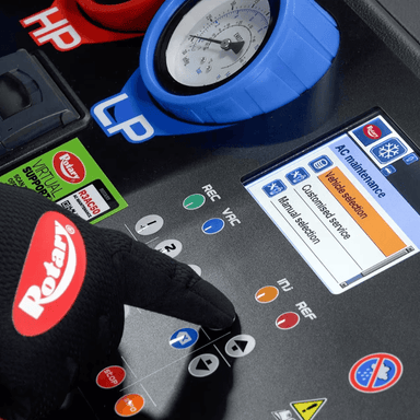 R3AC50 Automatic A/C Cart Machine Buttons View