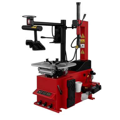 Tuxedo TC-950-WPA Tire Changer with Left Side Press Arm Side View Red