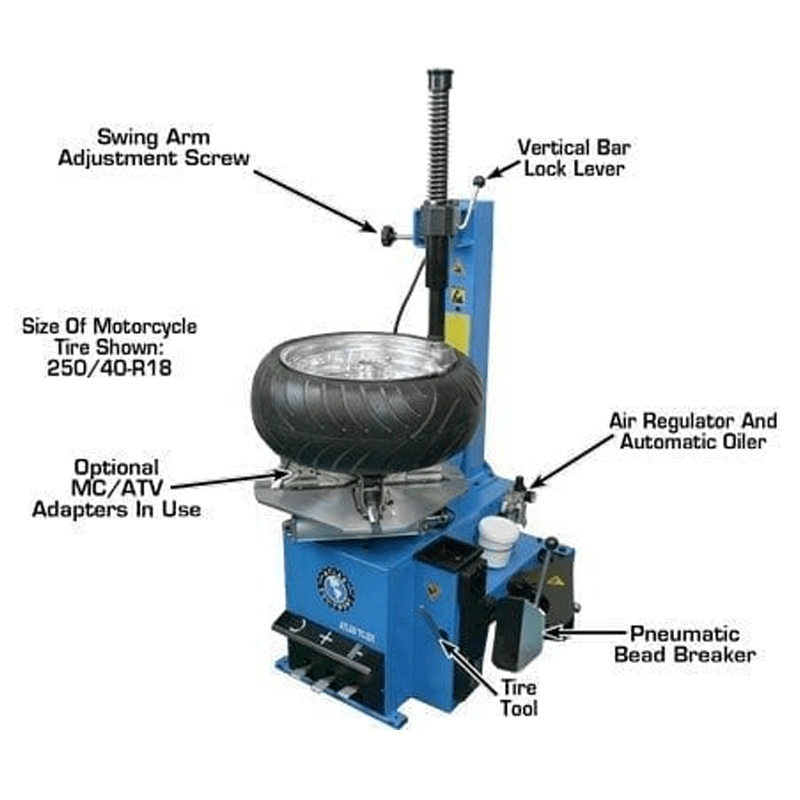 Tire Mounter Atlas TC221 Tire Changer With WB11 Wheel Balancer Combo EC ...