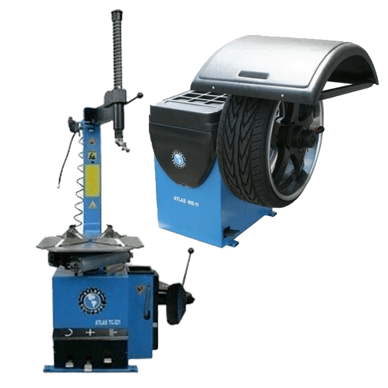 TC221 Tire Changer With WB11 Wheel Balancer by Atlas - Front View