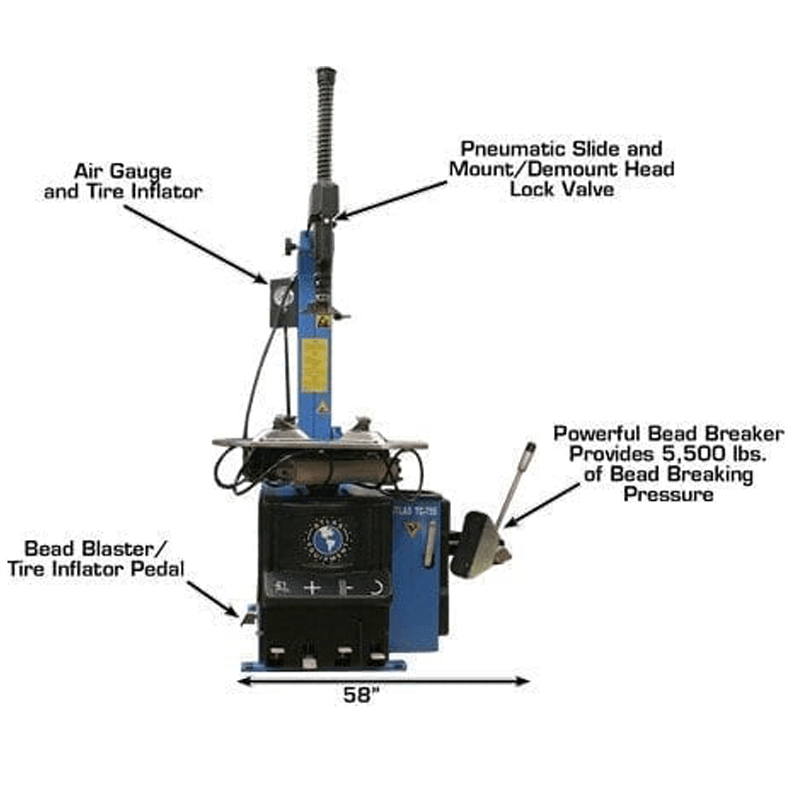 Atlas TC755 Tire Changer - Front View