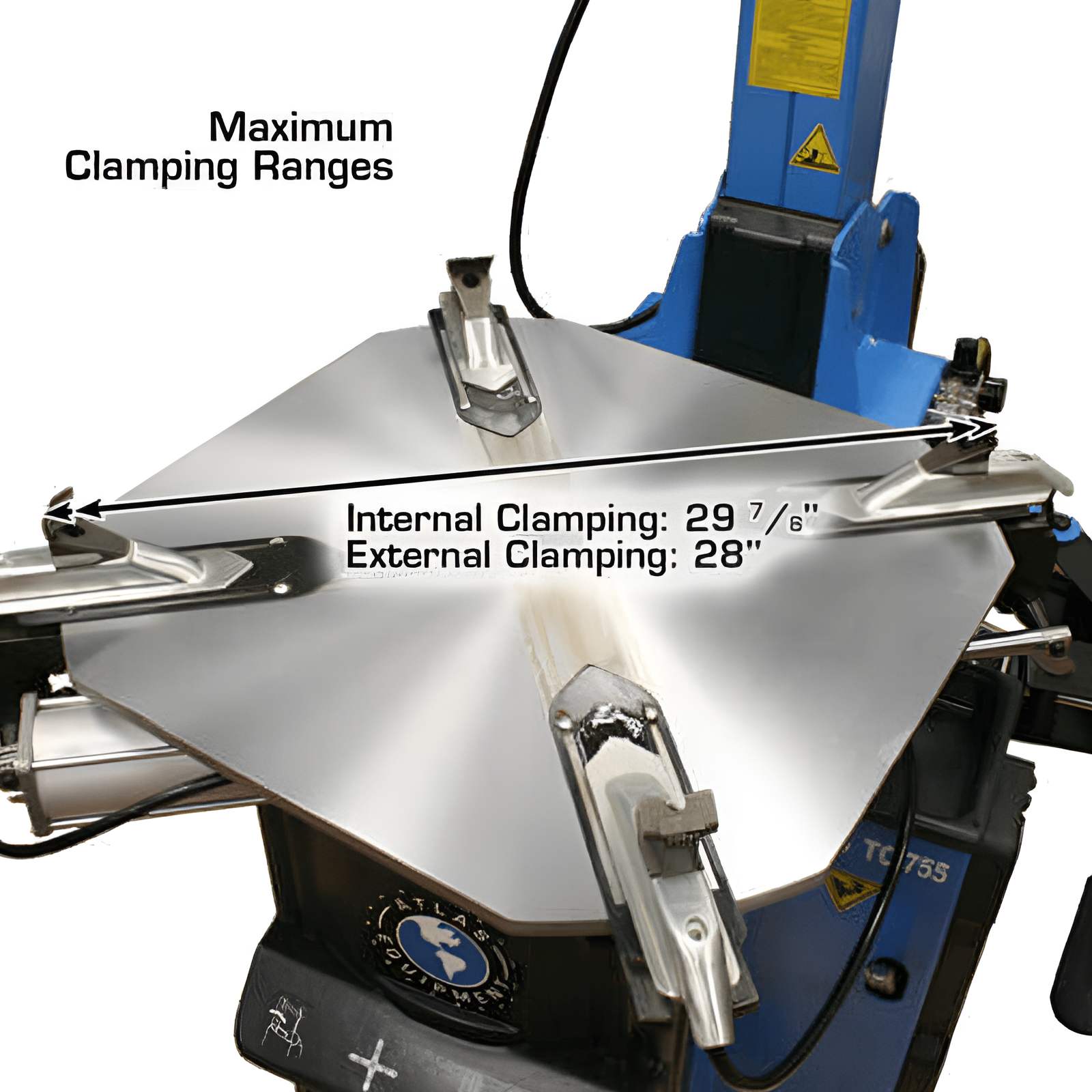 TC755 Tire Changer Clamp View