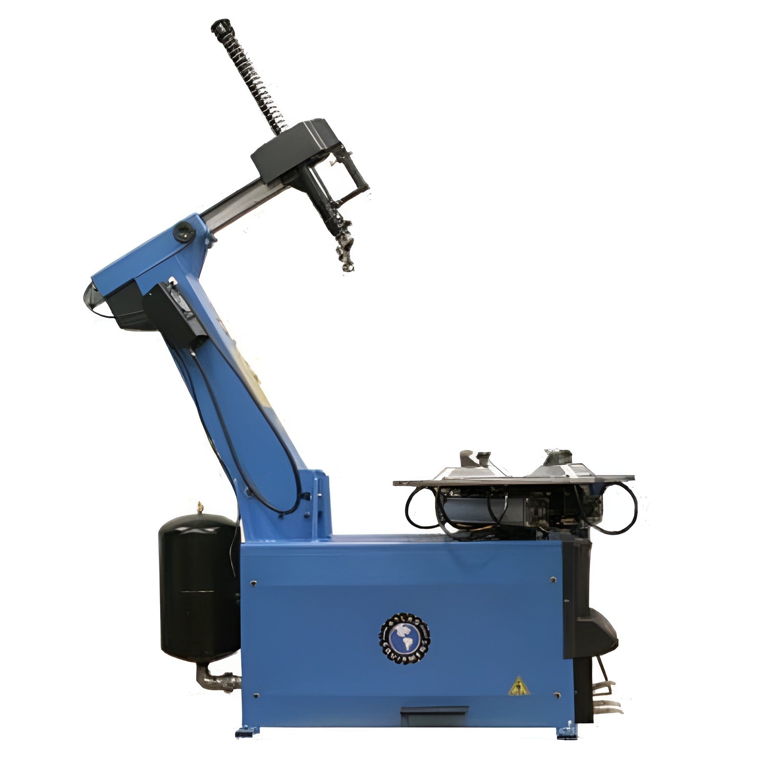TC755 Tilt-Back Rim-Clamp Tire Changer w/ Beadblaster by Atlas Side View