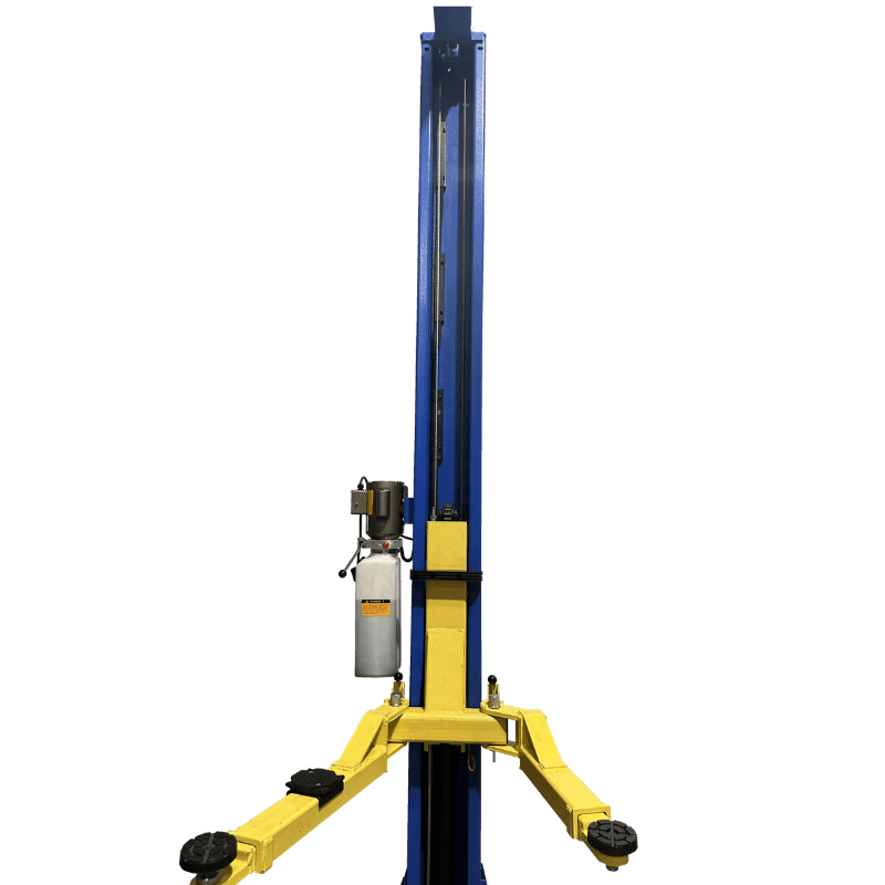 TP9KACX parts , 9,000 lb 2 Post Car Lift Clear Floor - Asymmetric Center View