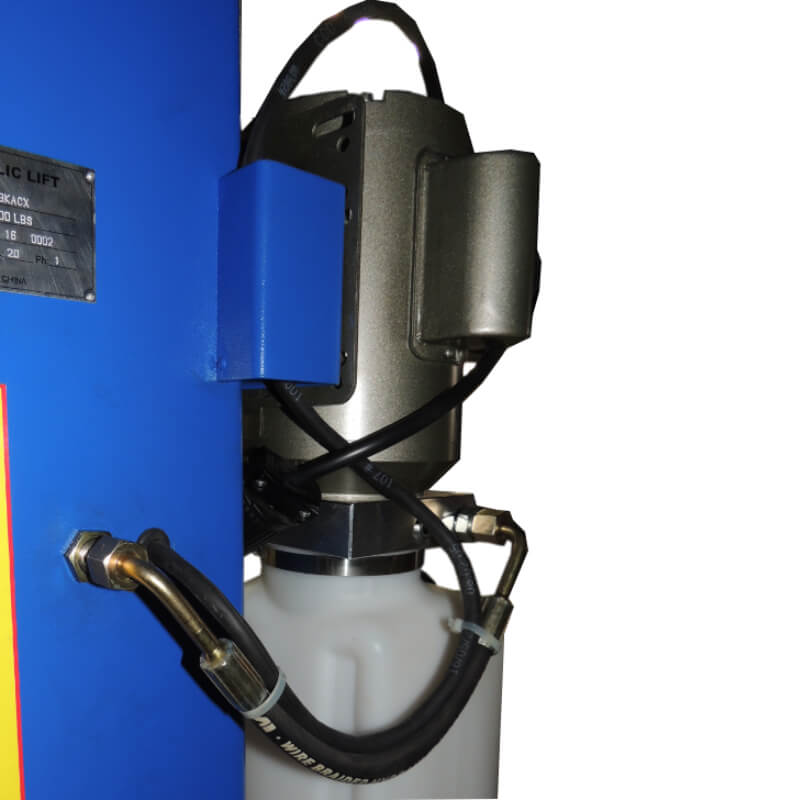 2 Post Car Lift Clear Floor - Symmetric TP9KSCX, 9,000 lb Oil Tank View