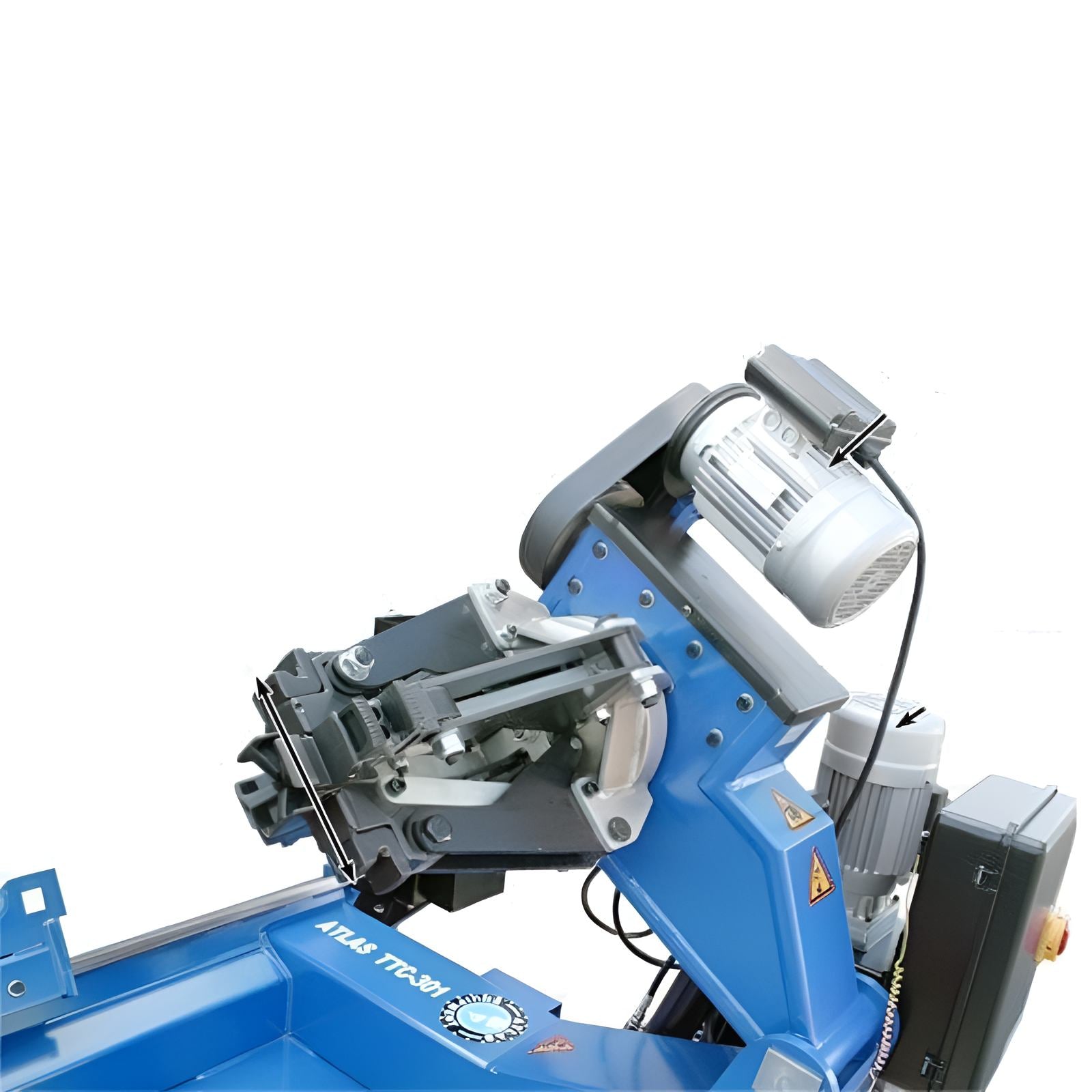 Atlas TTC301 Truck Tire Changer Motor and Clamp View