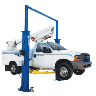 2 Post Lift Titan HD2P-15000C  Sie view with car