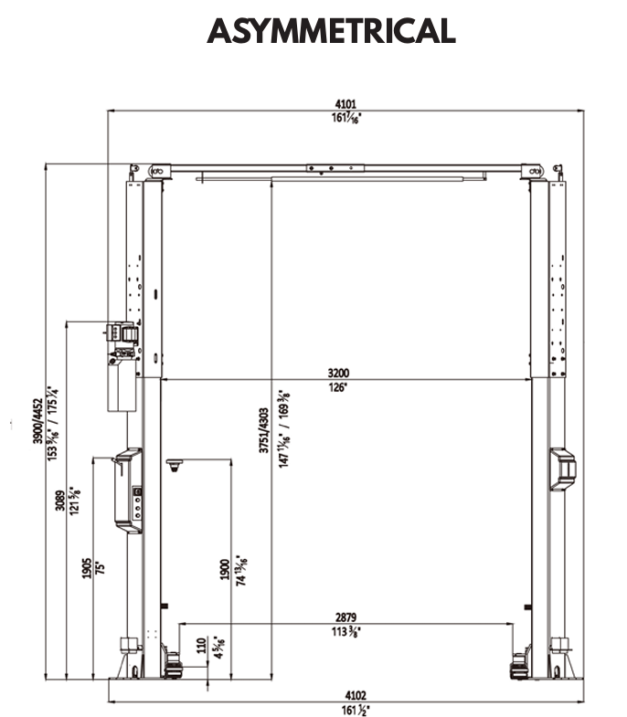 Titan TTN-HD2P-12KMSC Asymmetrical Diagram 1 View