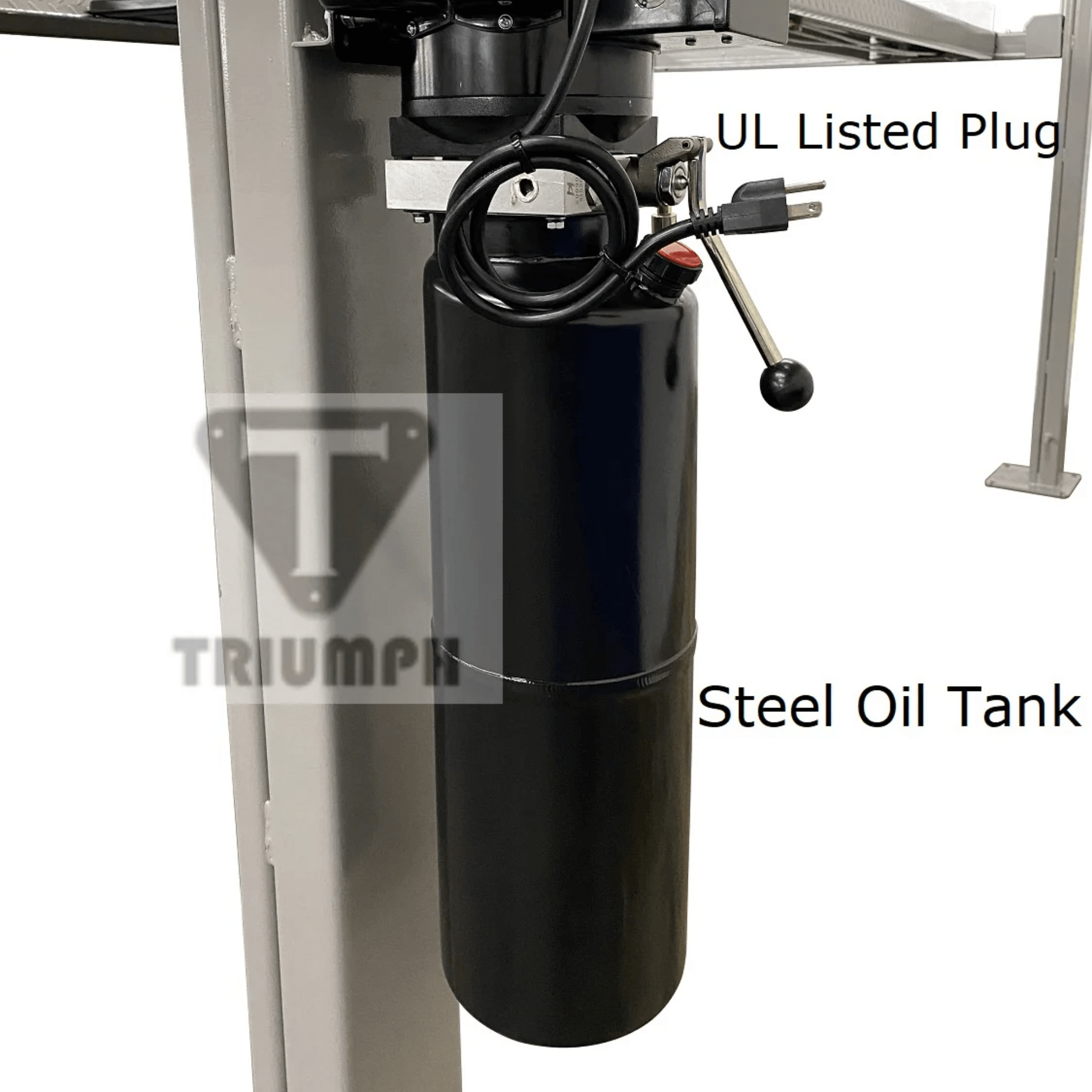 NSS-8XLT 4 Post Automotive Lift by Triumph oil tank view