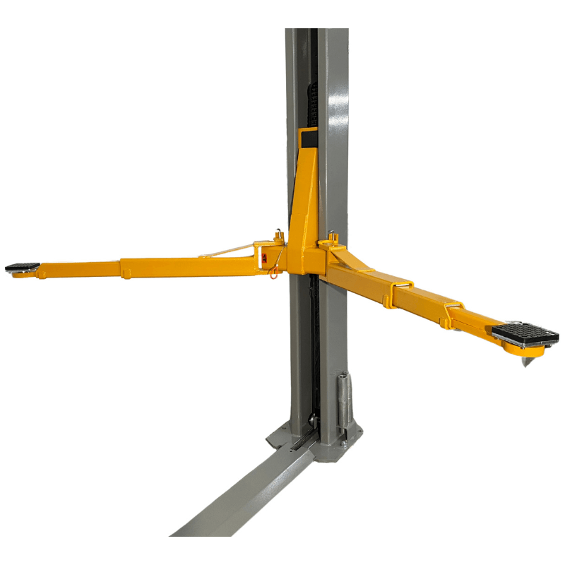 NT-9, 9,000 lb 2 Post Lift - Low Ceiling by Triumph Arms Wide Open View