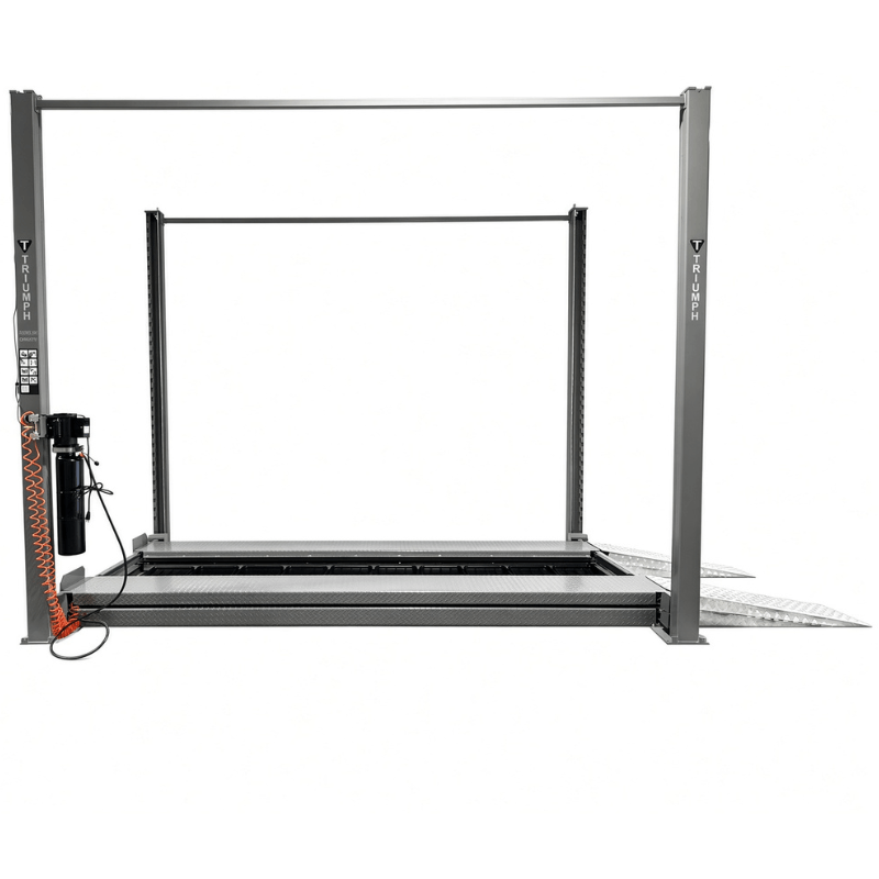 NSS-5x2 10,000 lb 3 Car Four Post Lift Side View