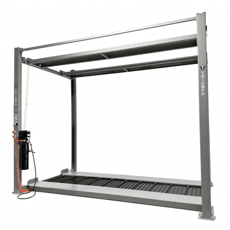 NSS-5x2 10,000 lb 3 Car Four Post Lift Side View
